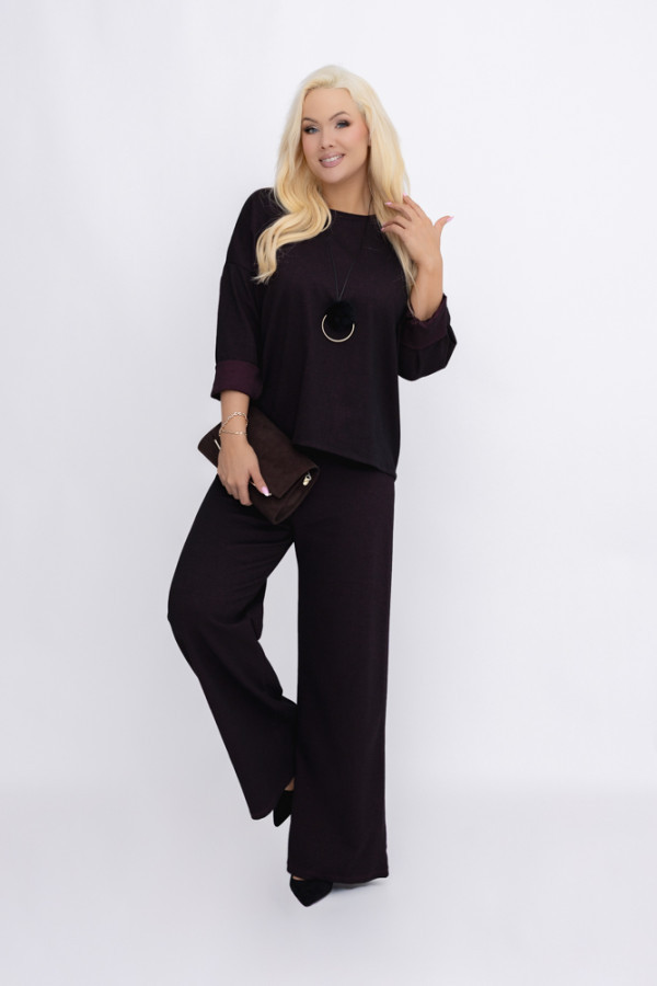 Bakłażanowy komplet z wisiorkiem korgio