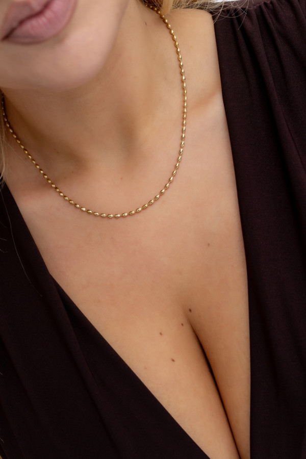 Złoty naszyjnik ze stali chirurgicznej mowerio