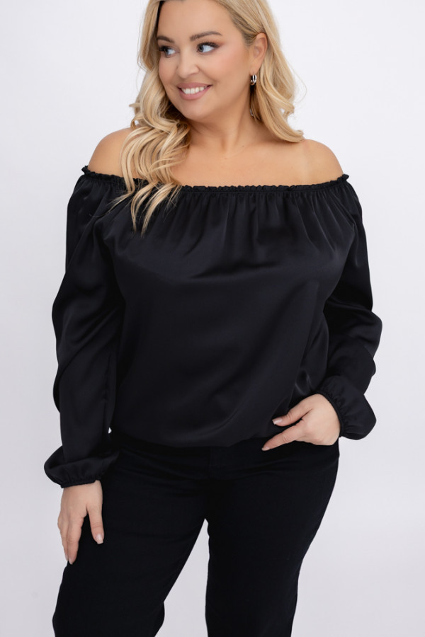 Czarna satynowa bluzka regezi