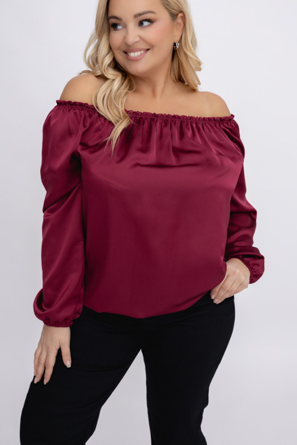 Bordowa satynowa bluzka regezi