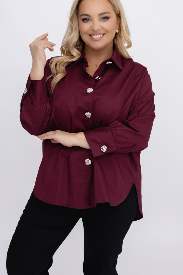 Bordowa koszula queen