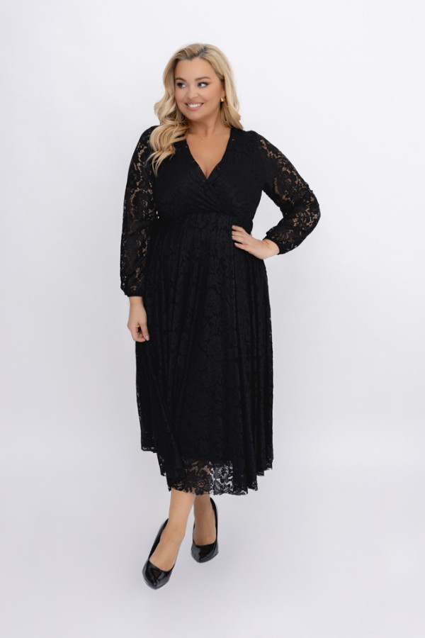 Czarna sukienka koronkowa veriena