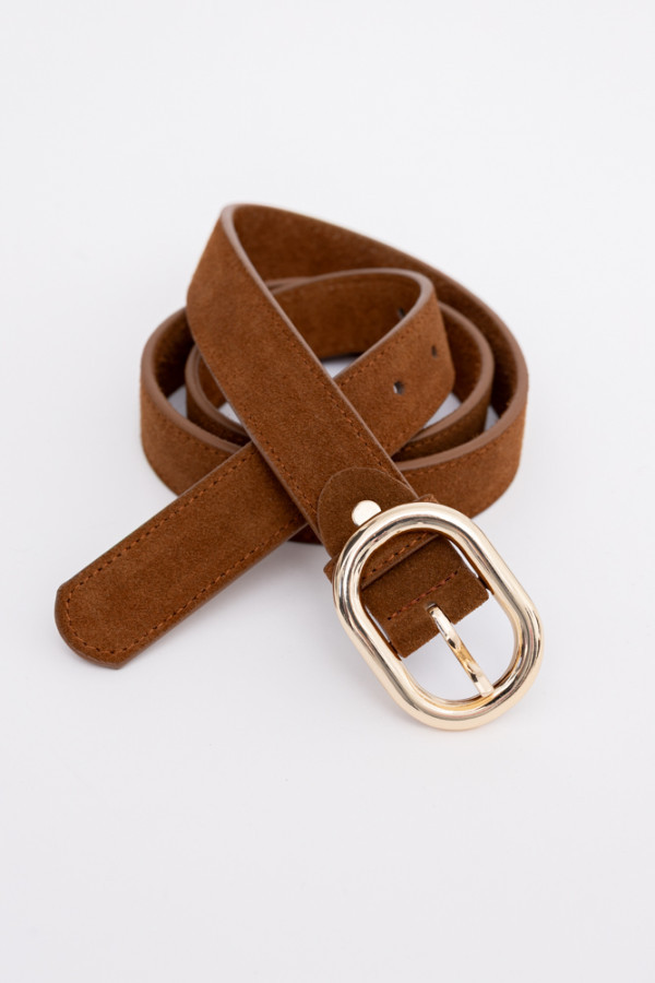 Camelowy pasek zamszowy cluzi