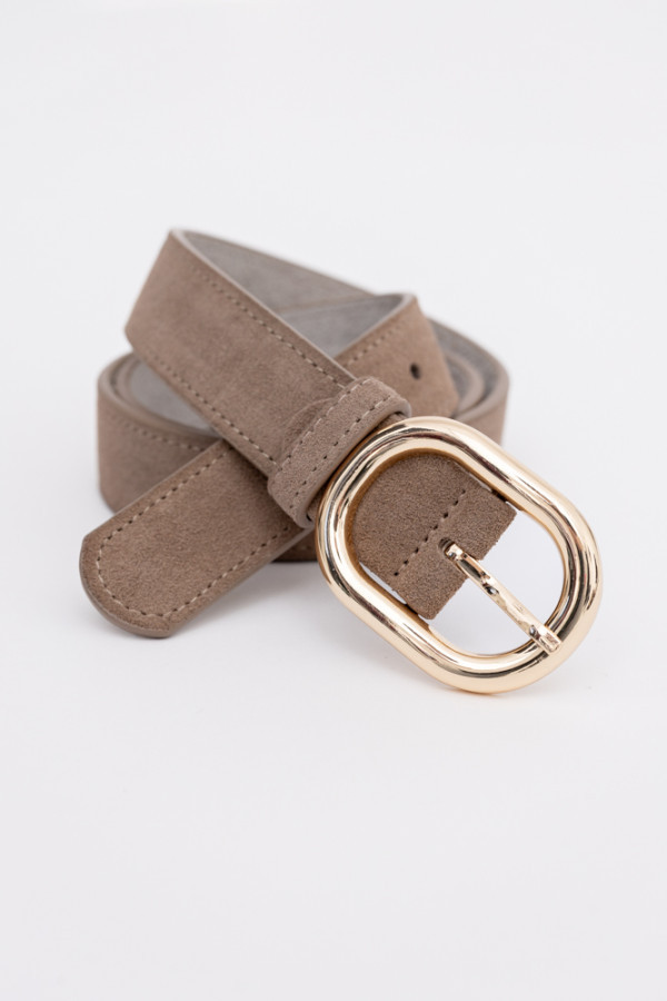 Kawowy pasek zamszowy cluzi