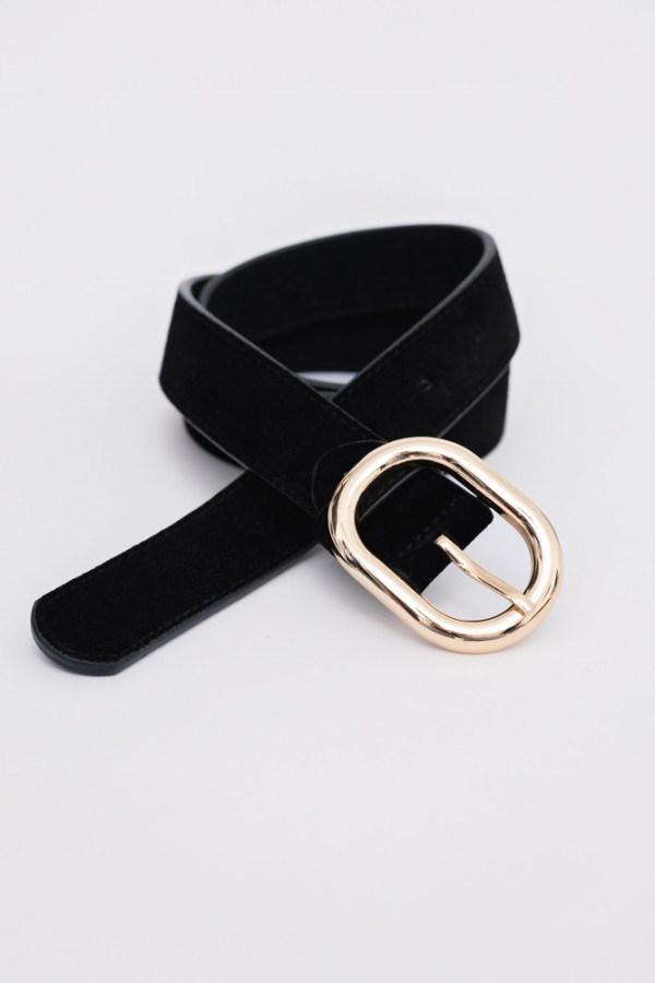 Czarny pasek zamszowy cluzi