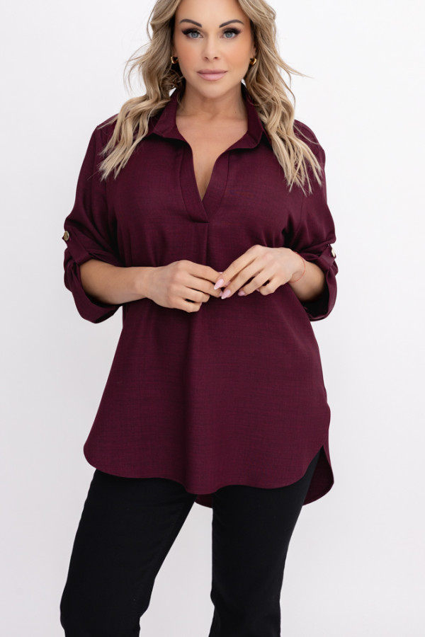 Burgundowa koszula metuzino