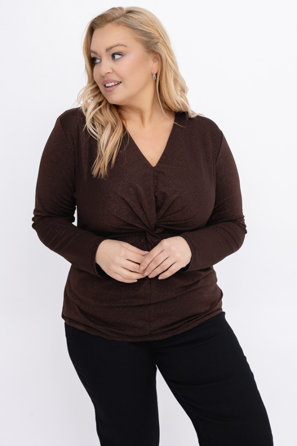 Czekoladowa bluzka błyszcząca laggi