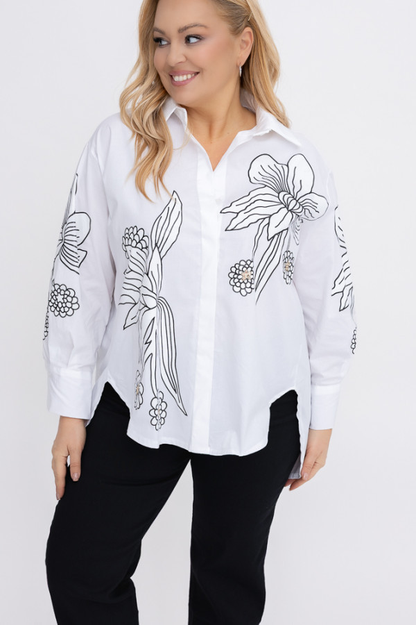 Biała koszula z nadrukiem lamina