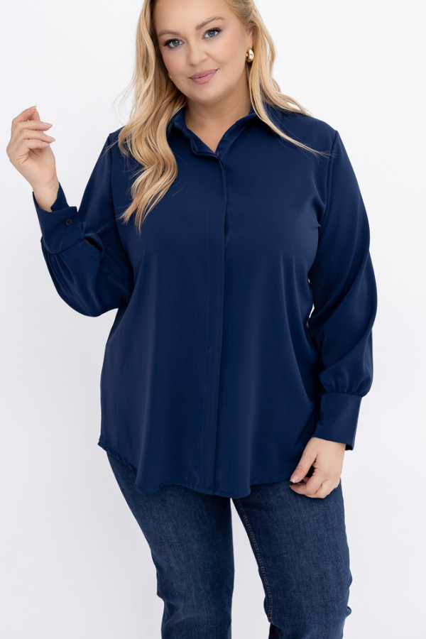 Granatowa koszula satynowa belia