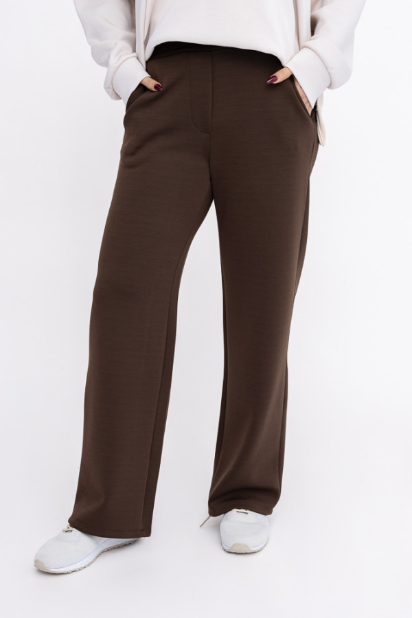Ciemnobrązowe spodnie wantero