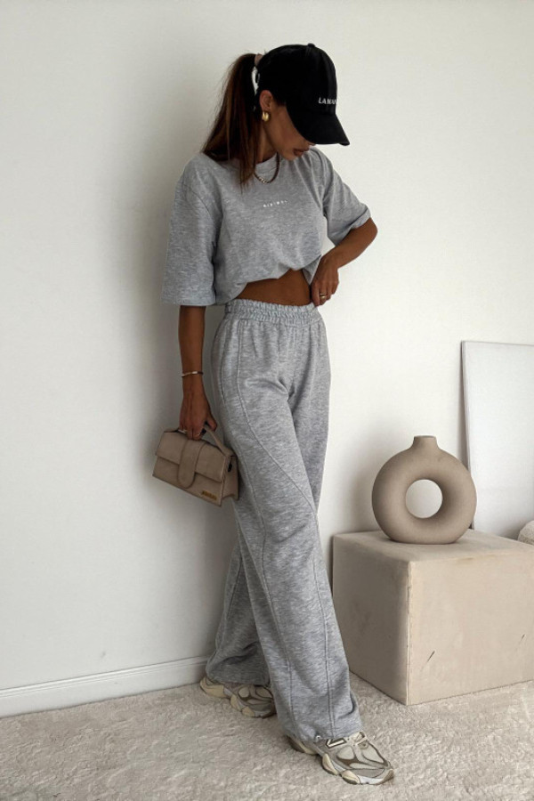 Spodnie dresowe z prostą nogawką z stoperami bocca szare