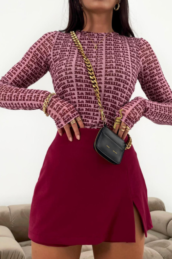 Spódnico-spodenki bordowe z rozcięciem la milla