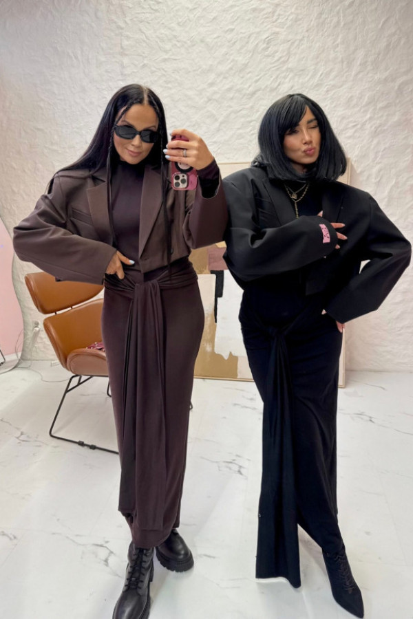 Sukienka maxi z szarfą lamilla czarna