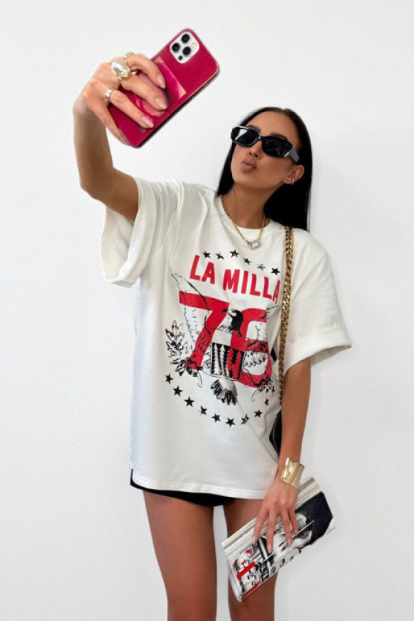 T-shirt ovesize orzeł lamilla biały uni