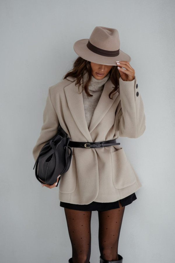 Marynarka overzie z wełną beżowy me gusta uni