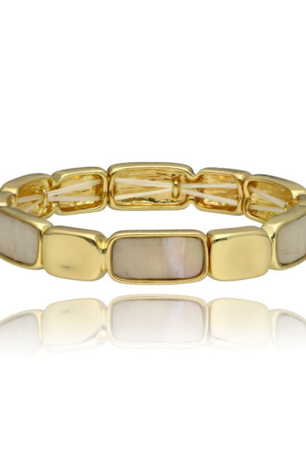 Bransoletka helena z muszli naturalnej mlecznej b97424 + pudełko