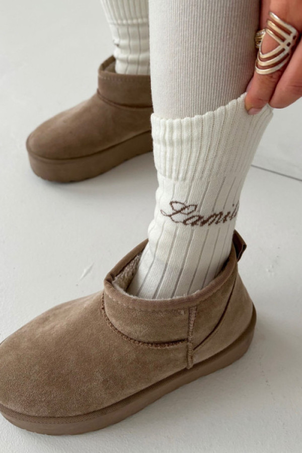 Skarpetki długie logowane la milla beżowe