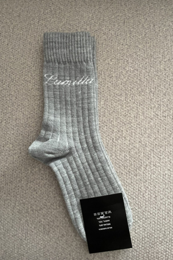 Skarpetki długie logowane la milla szare