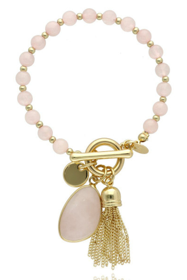 Bransoletka z kwarcem różowym b97500 yvon + pudełko