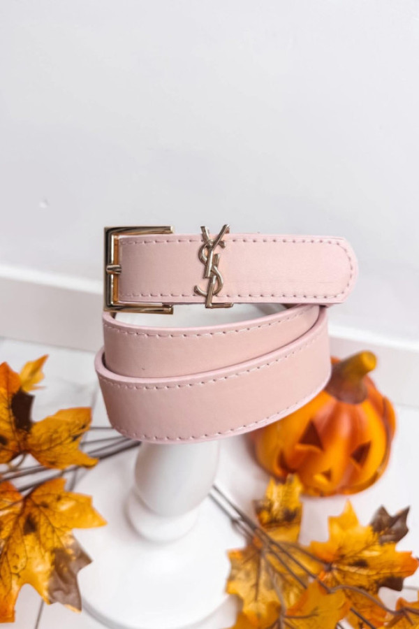 Pasek ysl eko skóra pudrowy róż 110cm