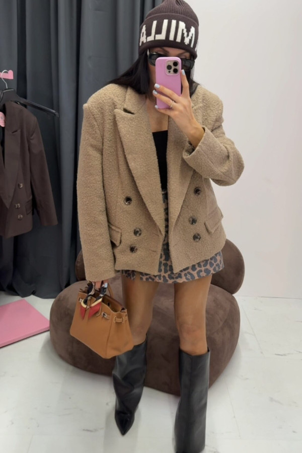 Marynarka oversize la milla baranek beżowy uni