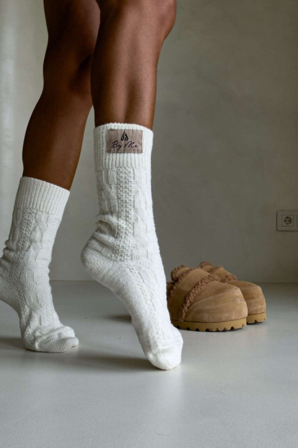 Skarpetki wool – białe by me