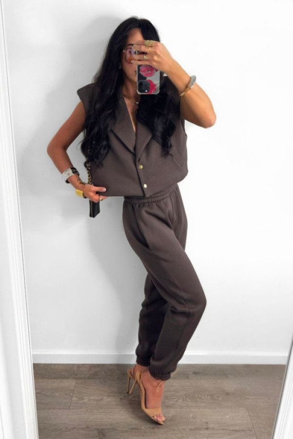 Komplet dresowy kamizelka + spodnie dresowe czekolada la milla