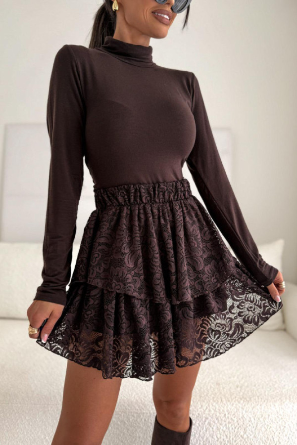 Spódniczko/spodenki koronkowe czekoladowe bocca uni