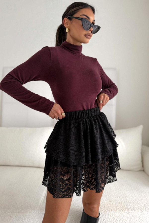 Spódniczko/spodenki koronkowe czarne bocca uni