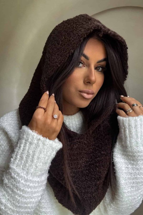 Balaclava wełniana by me – czekoladowa