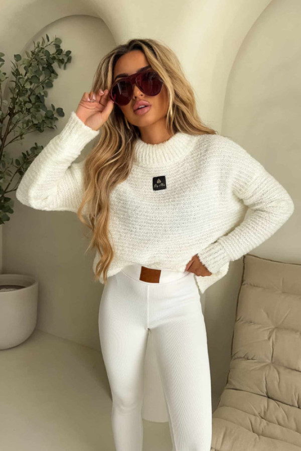 Sweter oversize bucla by me– ecru uni