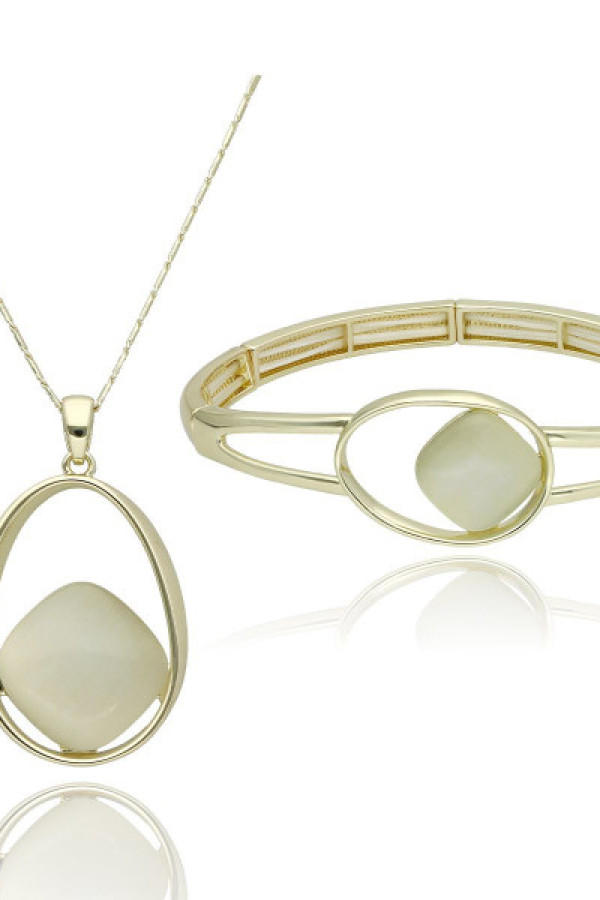 Komplet biżuteri naszyjnik + bransoletka artystyczny yvon s97250