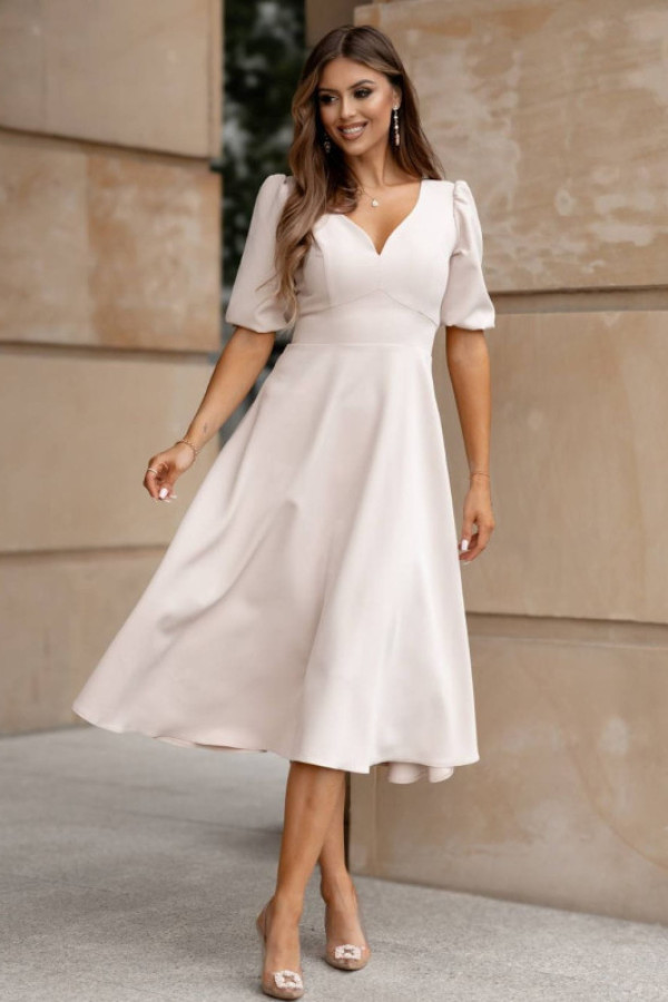 Viki wybierz większą beżowa sukienka midi