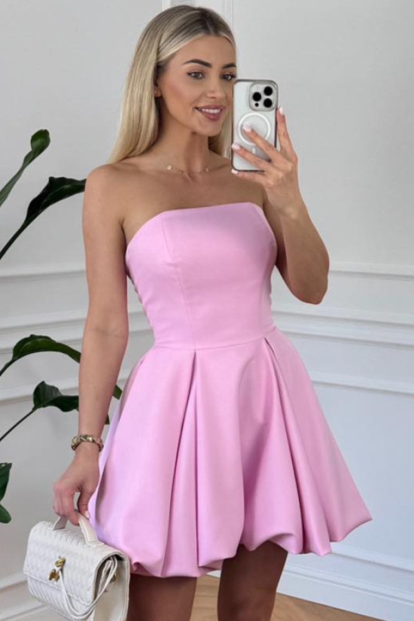 Sisi gorsetowa różowa sukienka mini