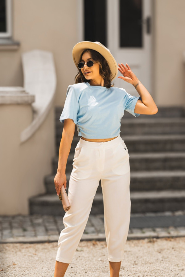 Spodnie materiałowe typu balloon ecru