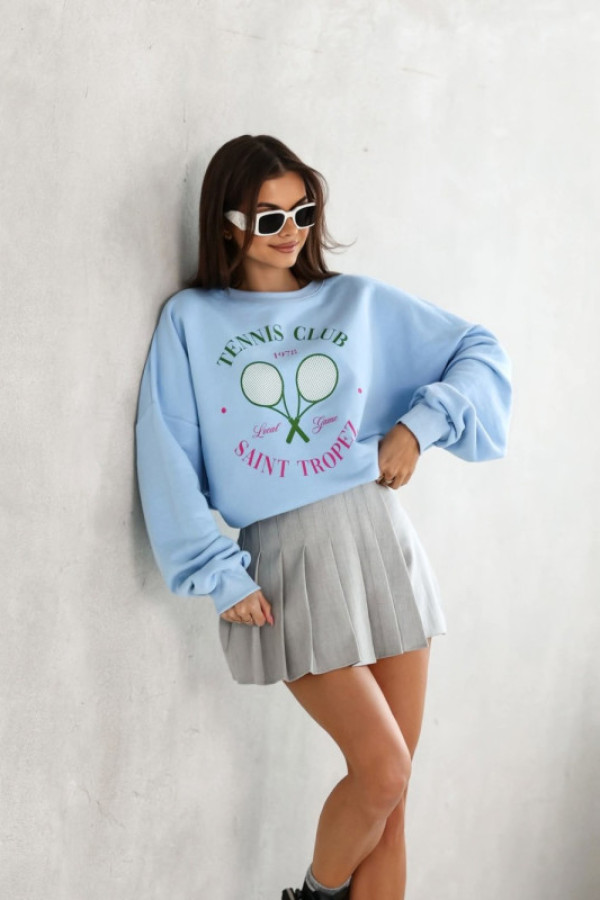 Bluza dresowa bawełniana tennis club saint tropez blękitna