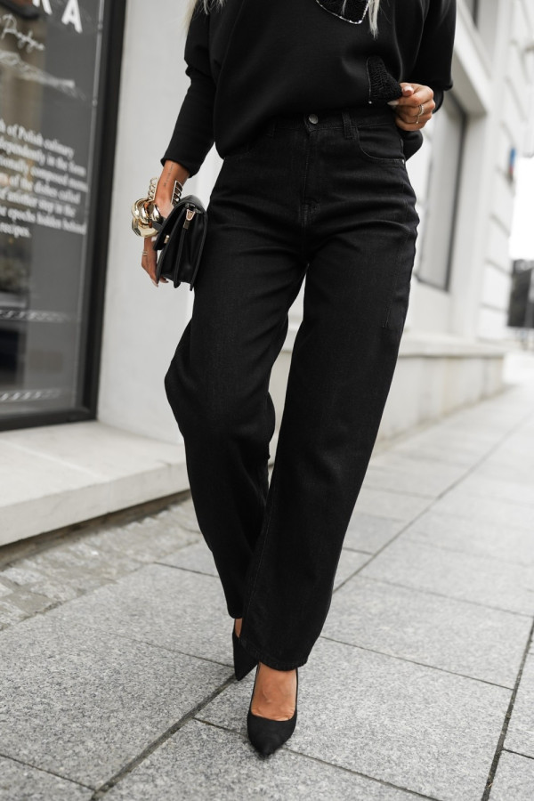 Spodnie jeansowe balloon czarne