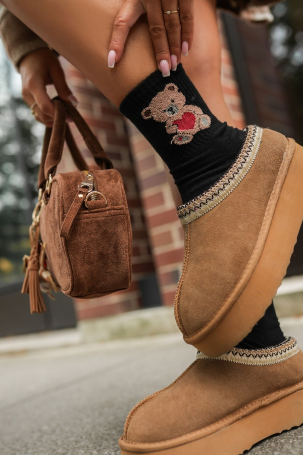 Skarpety bawełniane teddy bear czarne