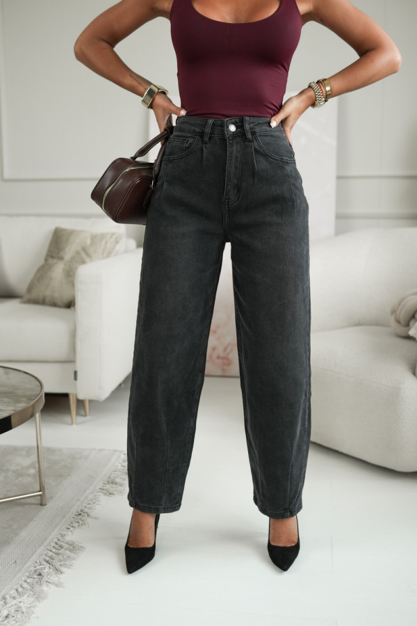 Spodnie jeansowe balloon grafitowy jeans