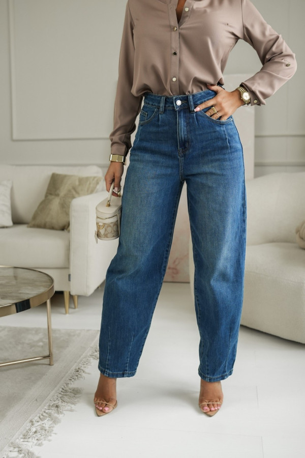 Spodnie jeansowe balloon niebieski jeans