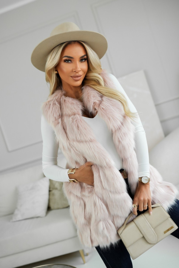 Kamizelka futerkowa różowa