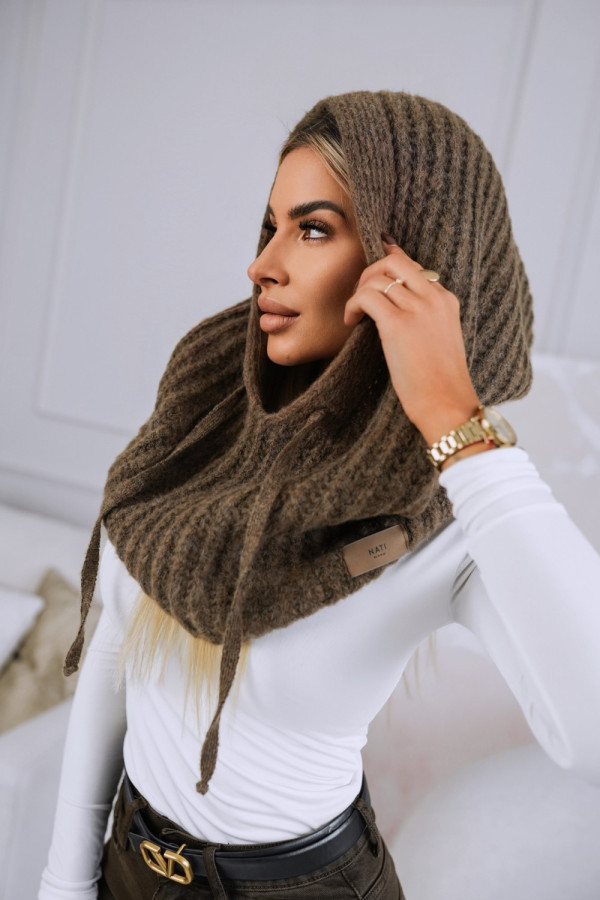 Kominiarka balaclava z wełną czekoladowa