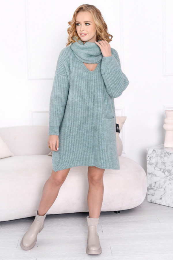 Sukienka z kominem princess turkus