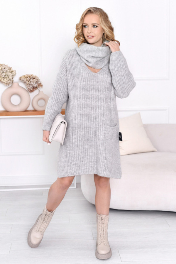 Sukienka z kominem princess szary
