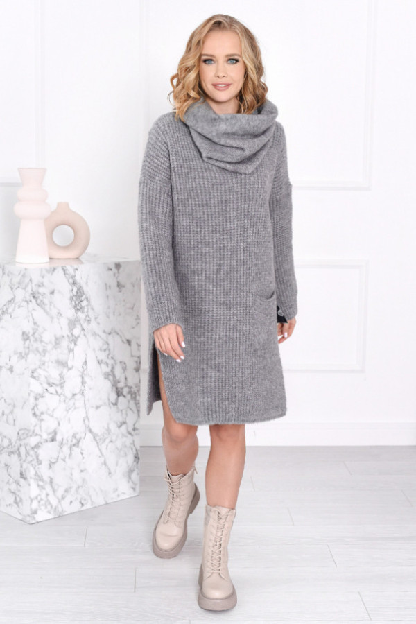 Sukienka z kominem princess ciemny szary