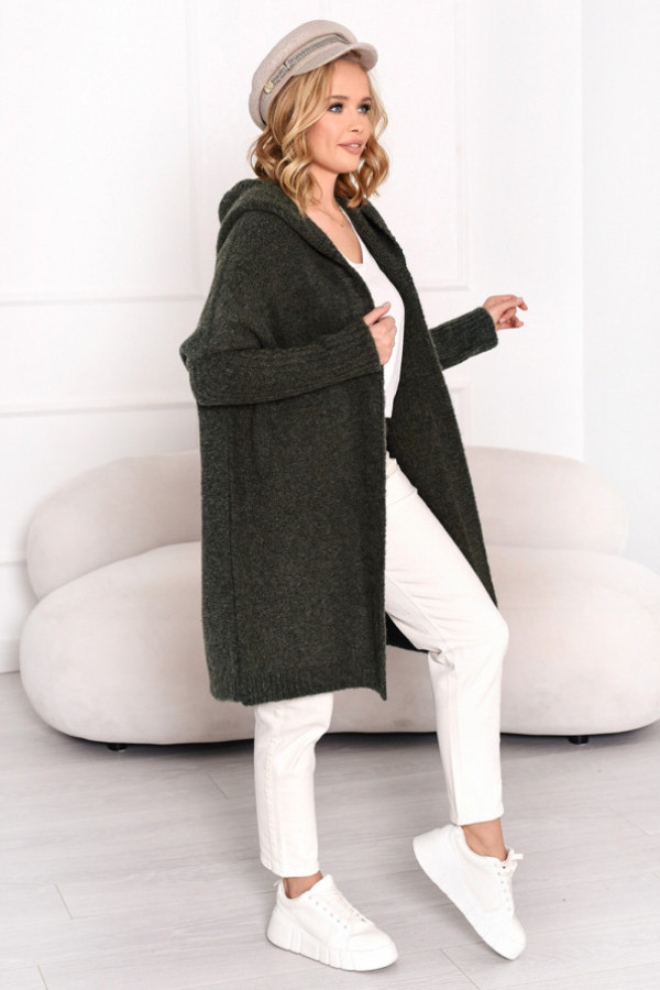 Kardigan z kapturem emma oliwka