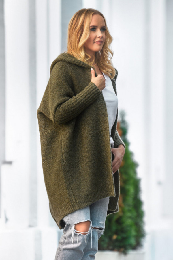 Kardigan z kapturem emma khaki