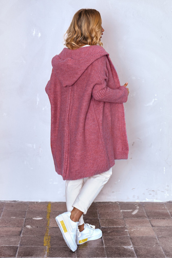 Kardigan z kapturem emma cegła