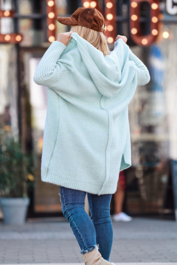 Kardigan z kapturem emma jasny morski