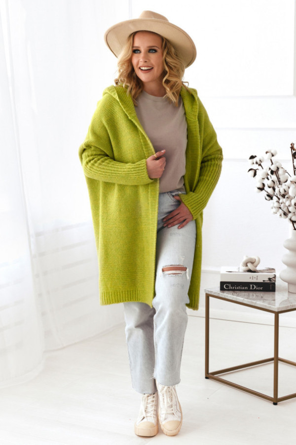 Kardigan z kapturem emma limonka